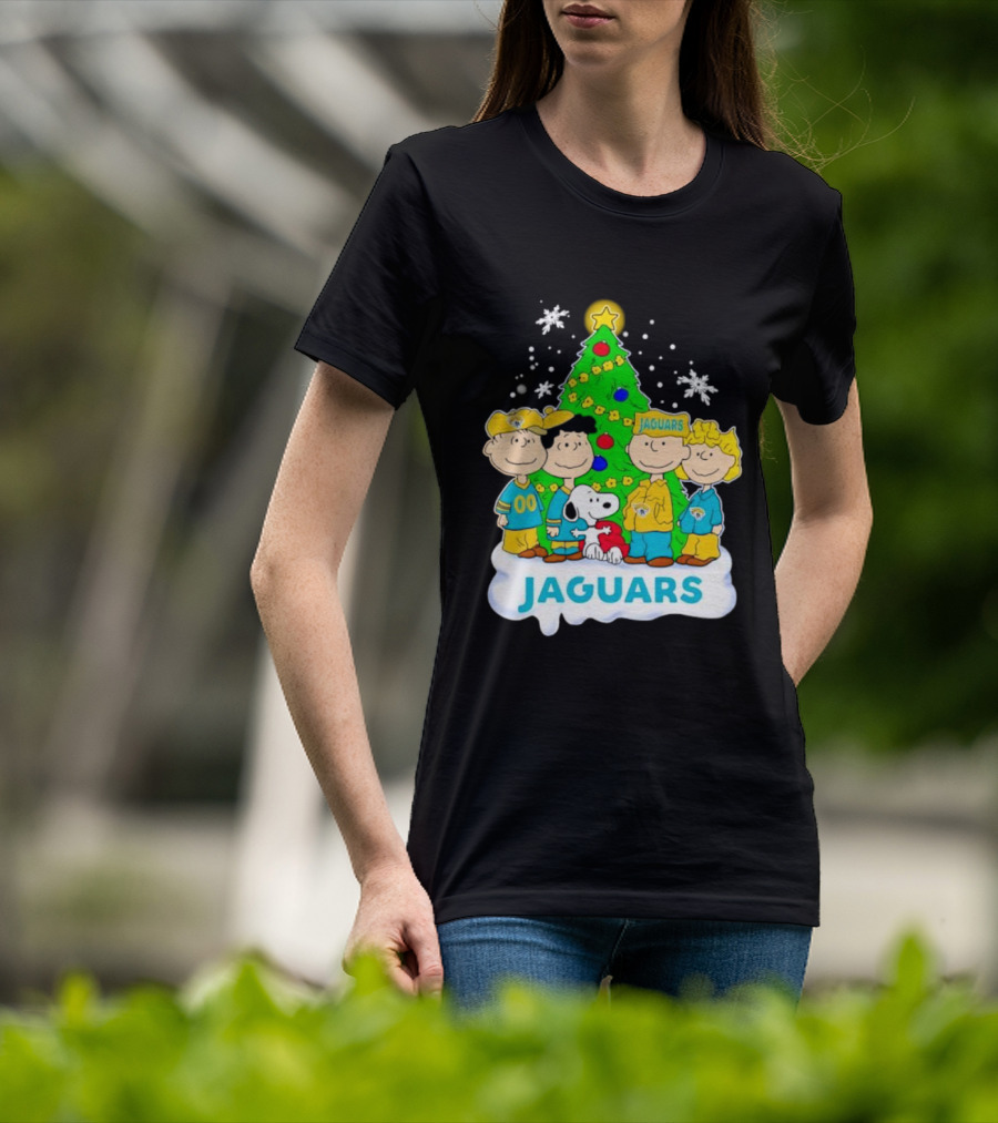 Peanuts Characters Jacksonville Jaguars Christmas Tree Jaguars T-Shirt