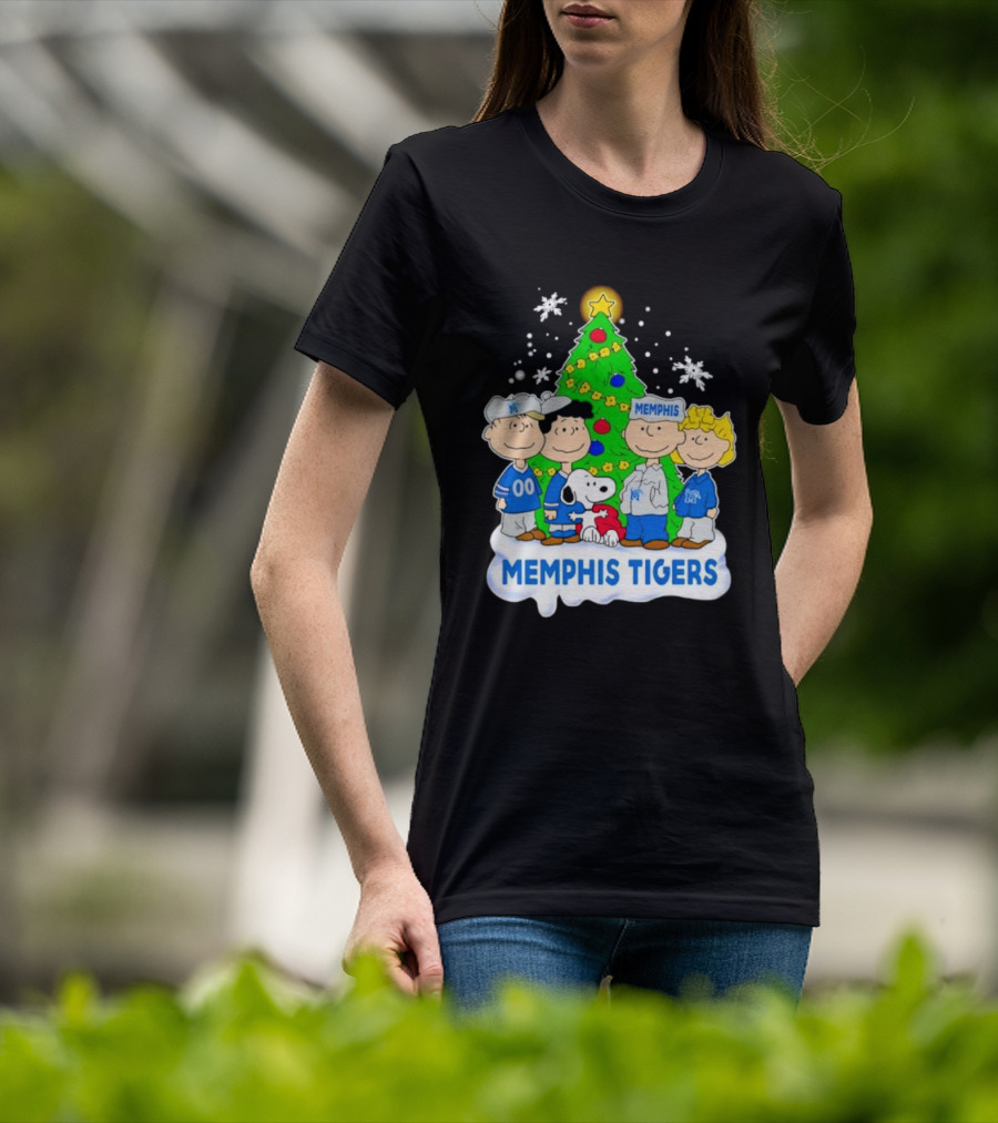 Peanuts Characters Memphis Tigers Christmas Tree T-Shirt