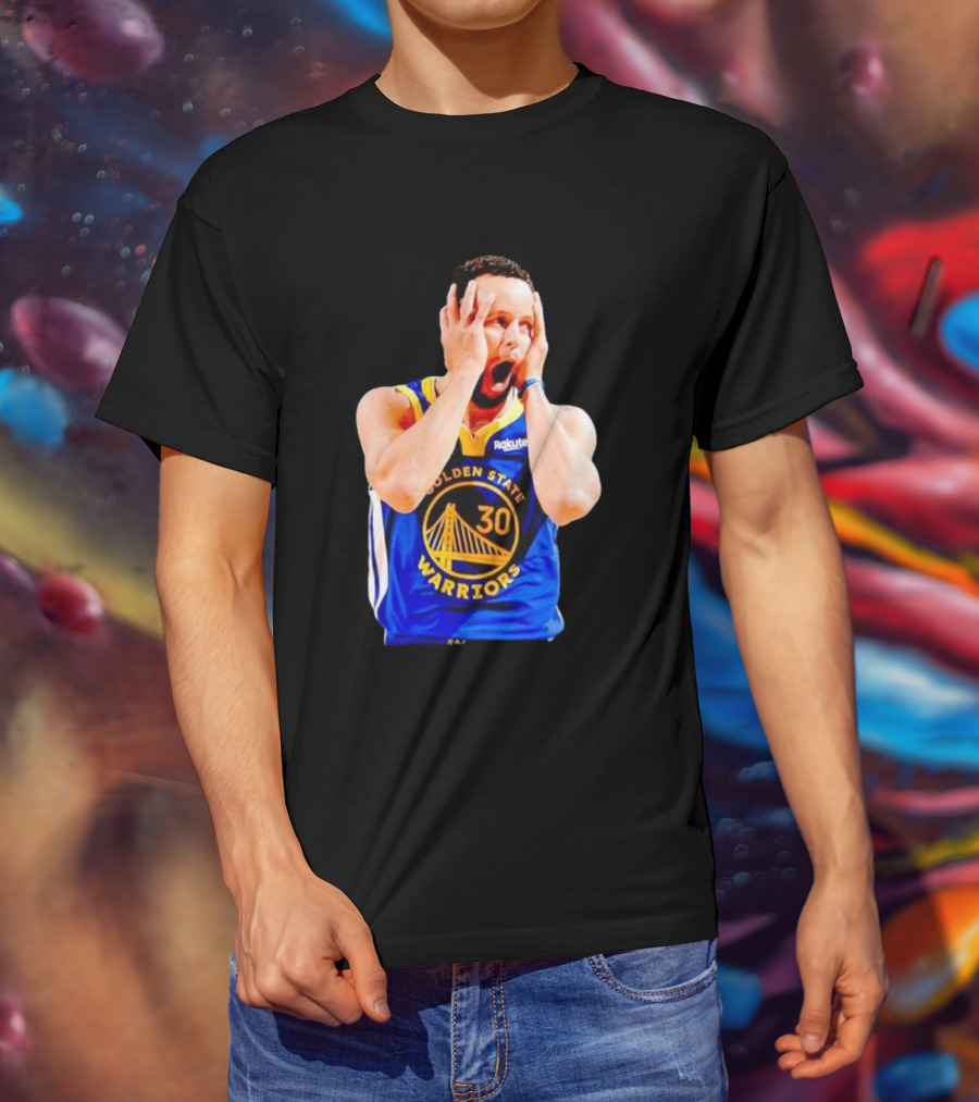 Golden State Warriors Stephen Curry 30 Reaction T-Shirt