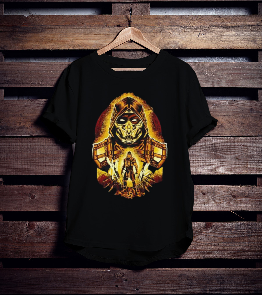 Mortal Kombat Scorpion Battle Stance Fiery Warrior T-Shirt