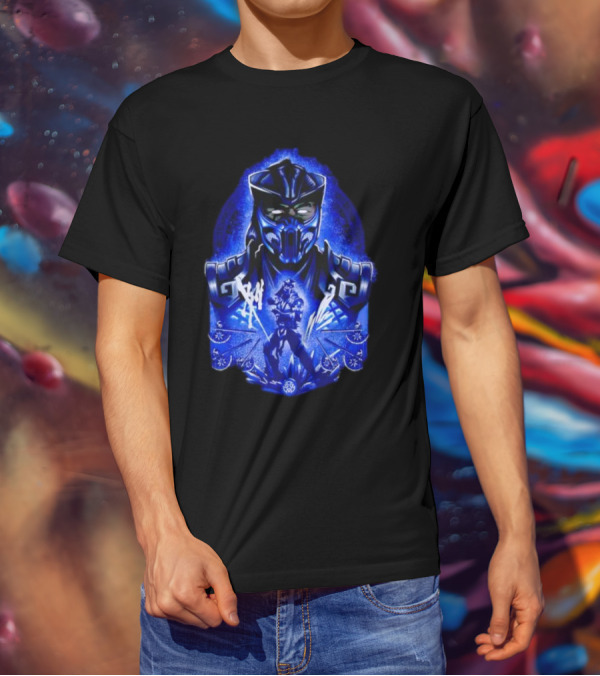 Attack Of SubZero Mortal Kombat Iconic Blue Warrior Battle T-Shirt