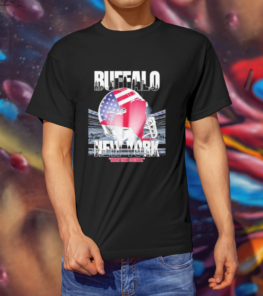 Buffalo Tunnel To Towers New York American Flag Helmet More Than Football T-Shirt