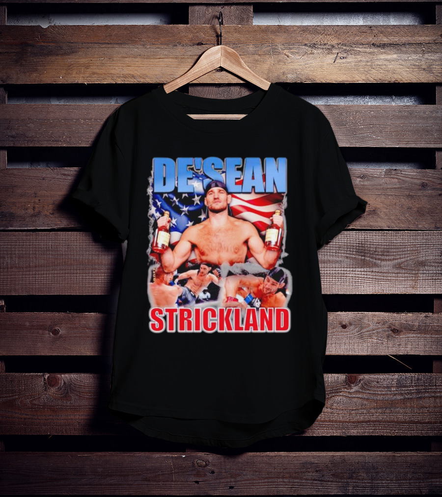 DE’SEAN STRICKLAND American Flag Boxing T-Shirt