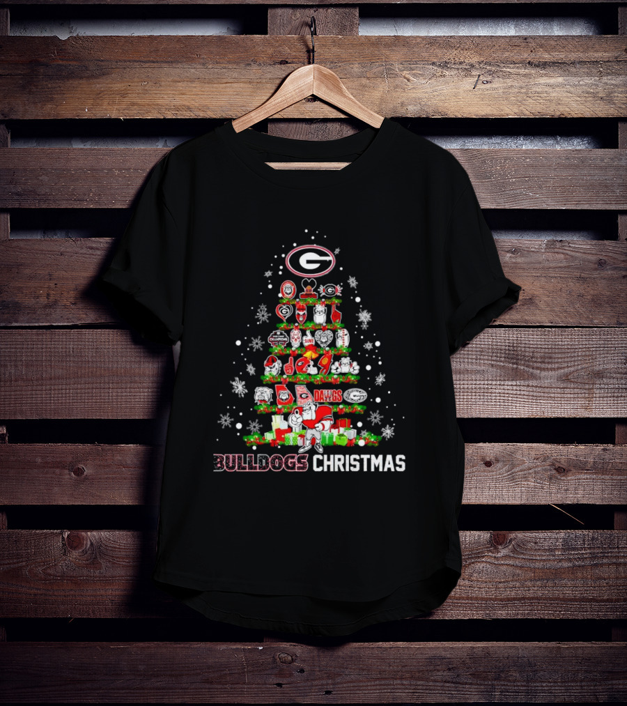 Georgia Bulldogs Dawgs Christmas Tree T-Shirt