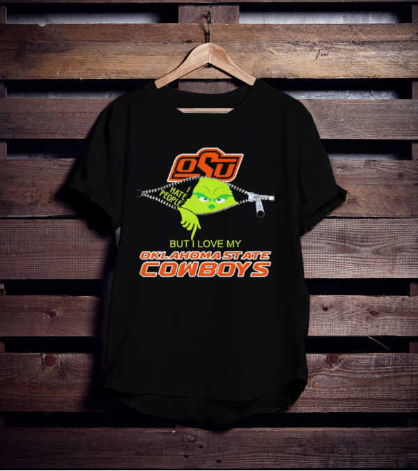 Grinch I Hate People Love My Oklahoma State Cowboys OSU T-Shirt