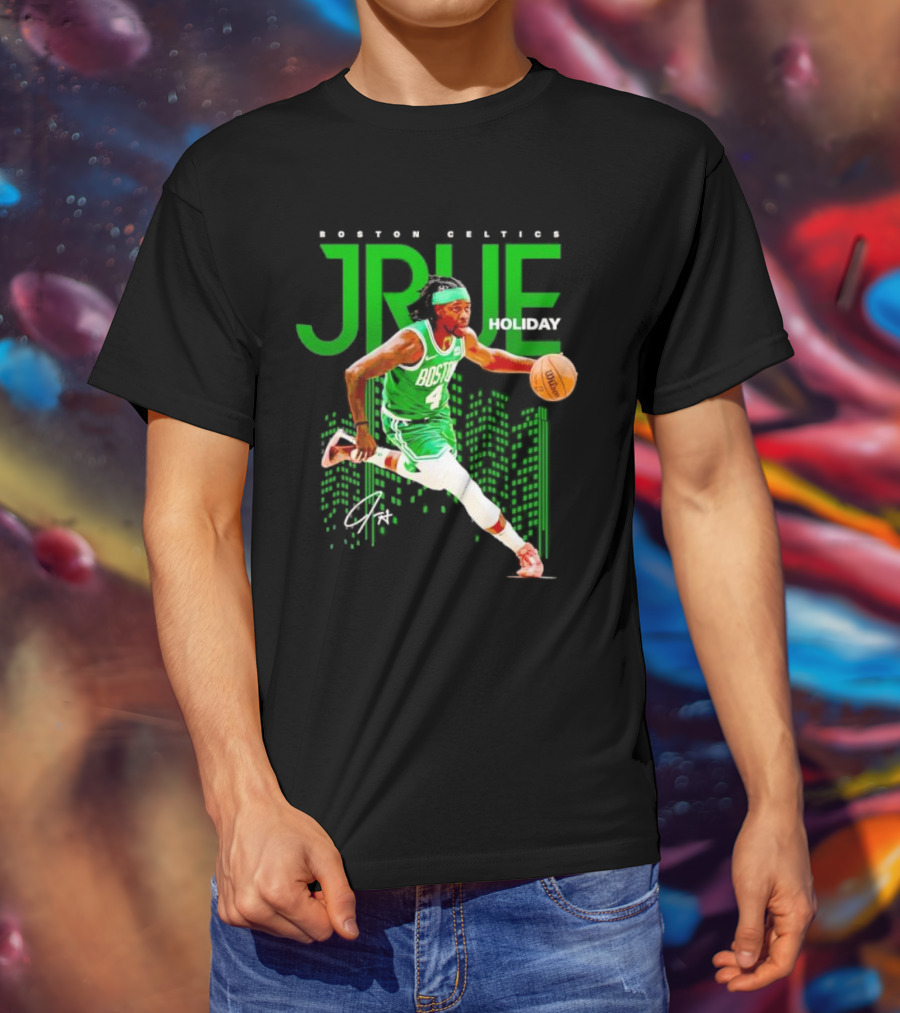 Boston Celtics Jrue Holiday Dribbling Action T-Shirt