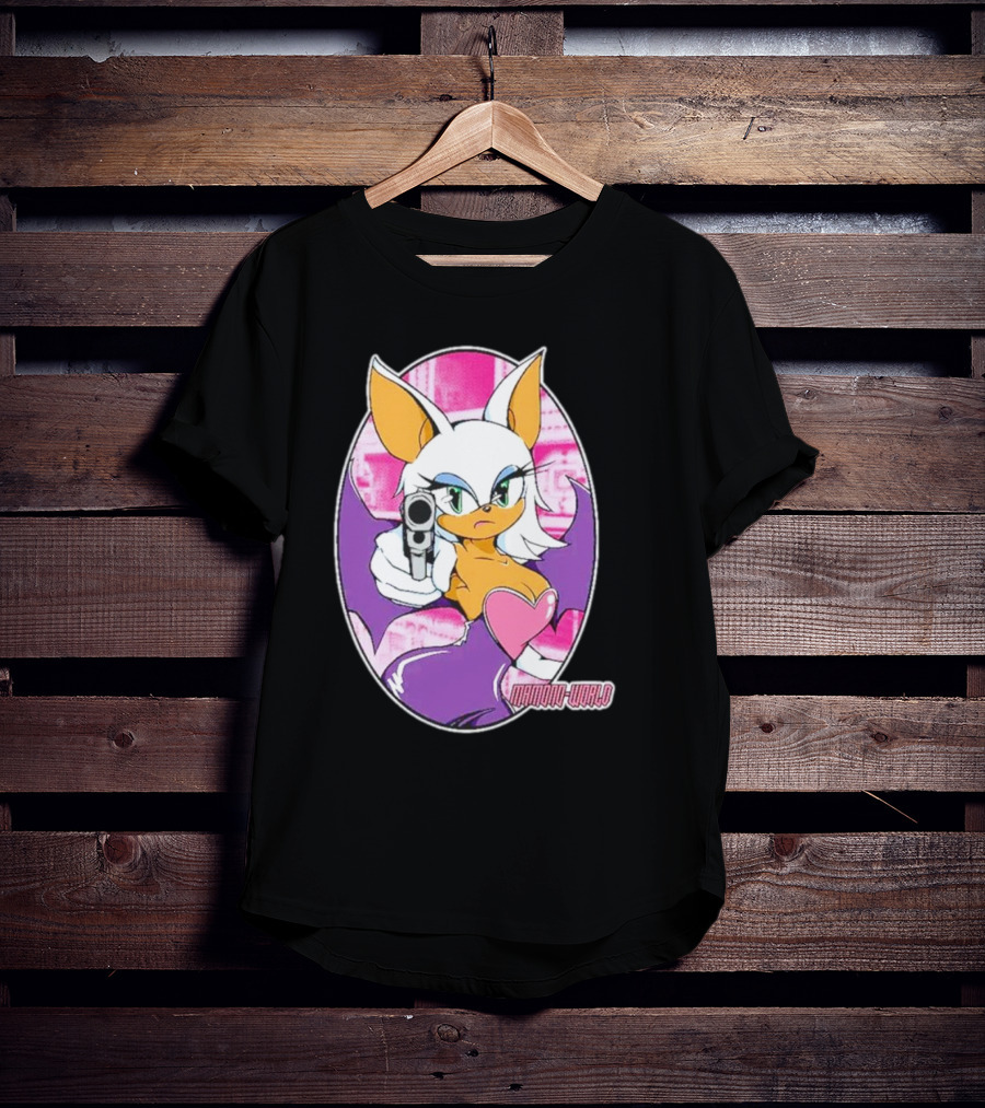 Mamono World Character With Gun And Heart T-Shirt