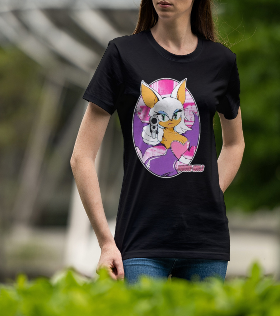 Mamono World Character With Gun And Heart T-Shirt
