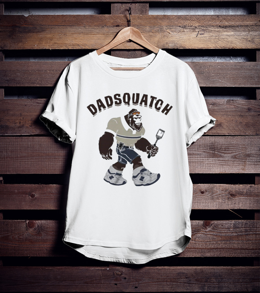 Dadsquatch Bigfoot Sasquatch Sporty Sneaker BBQ Spatula T-Shirt