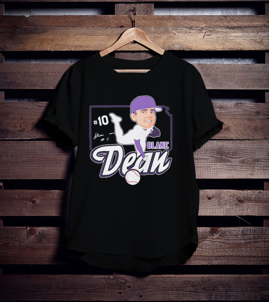 Blake Dean #10 Caricature Signature Baseball T-Shirt