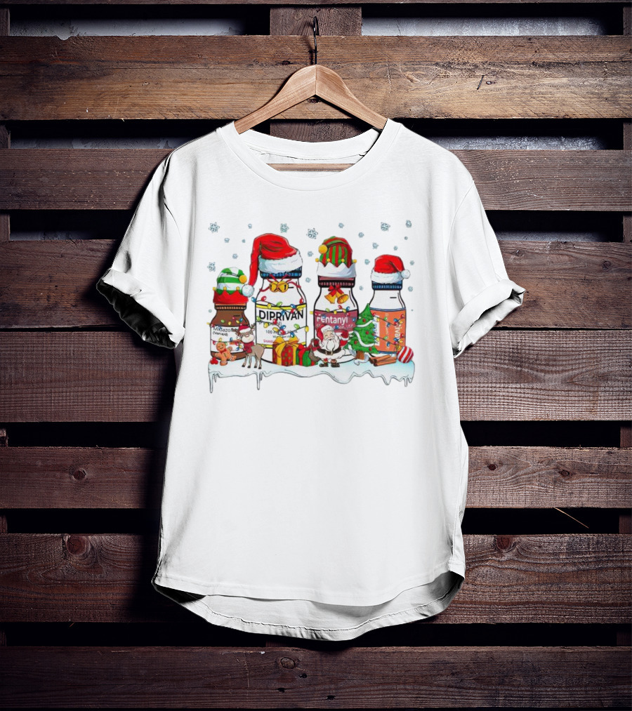 Santa Diprivan Fentanyl Christmas Bottles T-Shirt