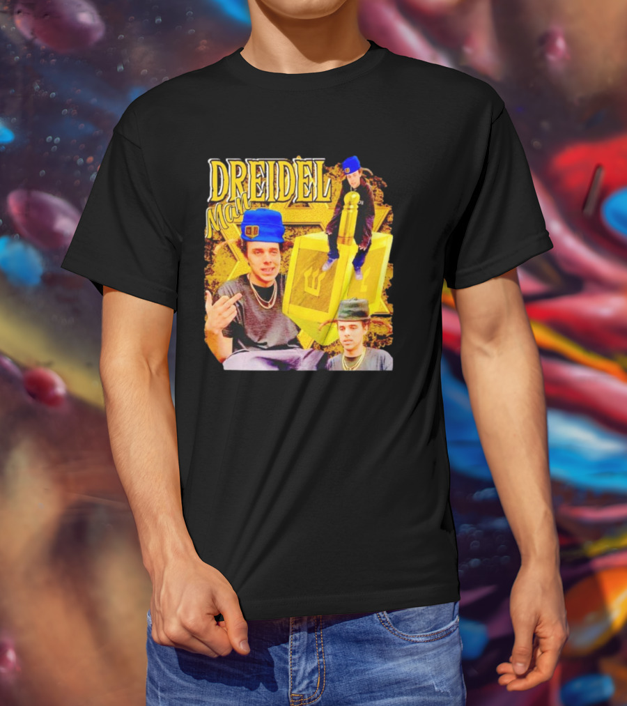 Dreidel Man Vintage Star Yellow Dreidel Hat T-Shirt