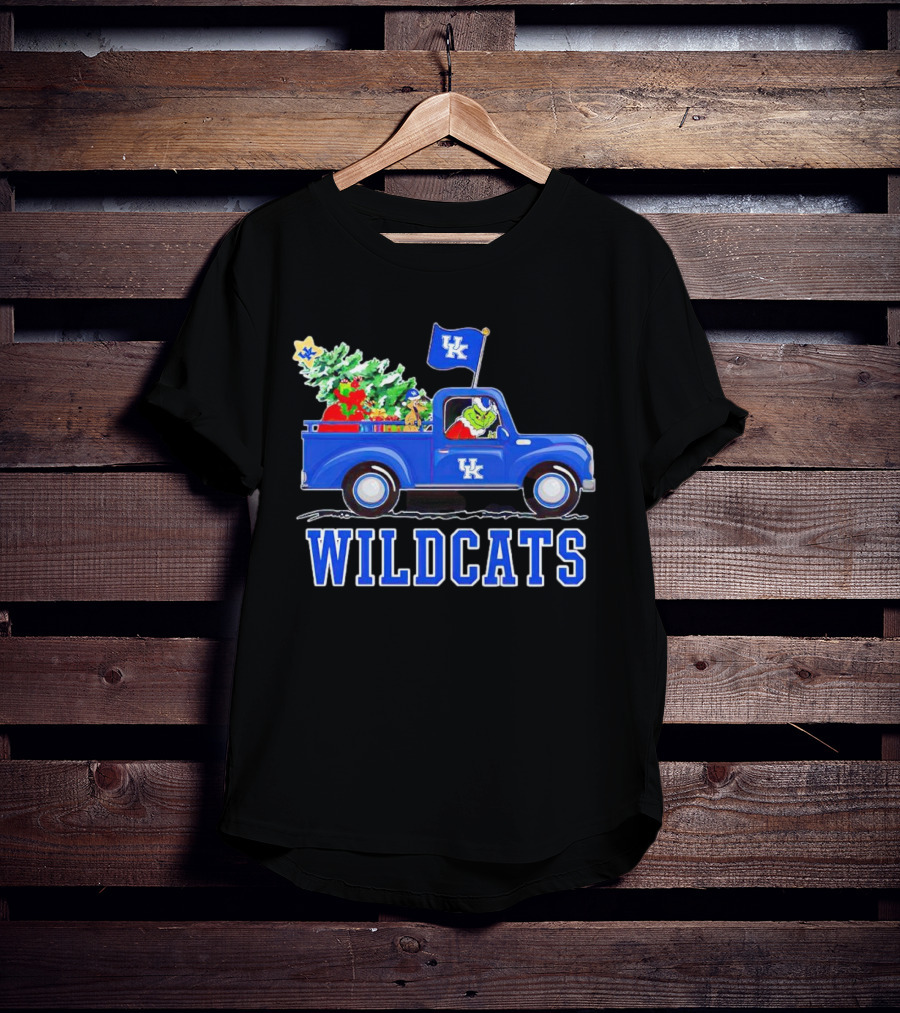 Grinch Driving Christmas Truck UK Wildcats T-Shirt