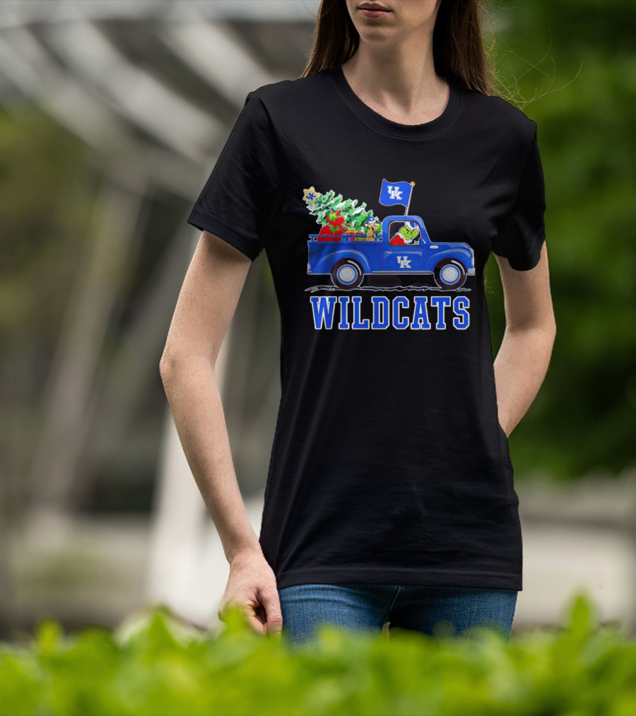 Grinch Driving Christmas Truck UK Wildcats T-Shirt