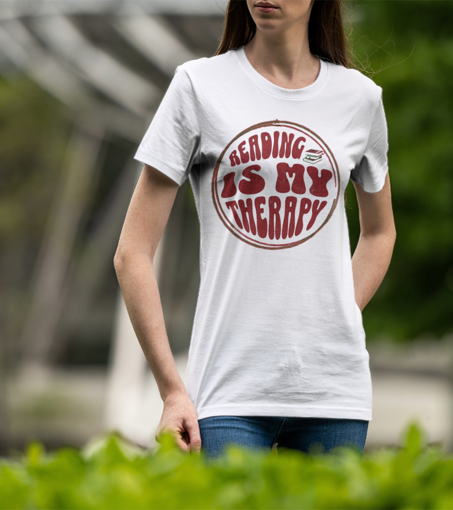 Reading Is My Therapy Retro Book Lover T-Shirt