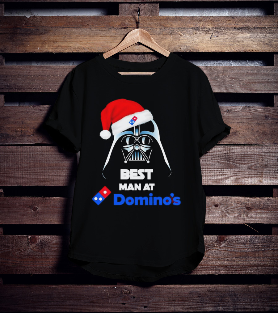 Darth Vader Santa Hat With Best Man At Domino's Christmas T-Shirt