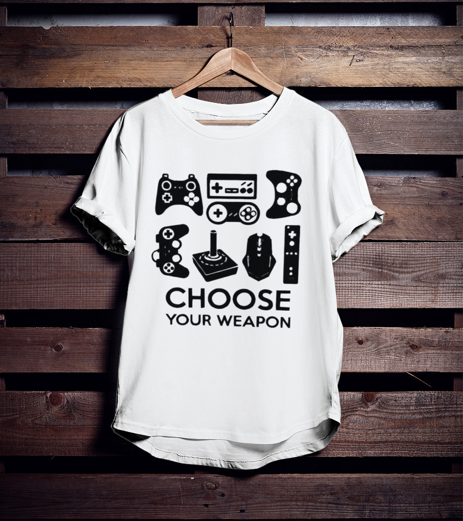 Choose Your Weapon Game Controllers Gamers T-Shirt