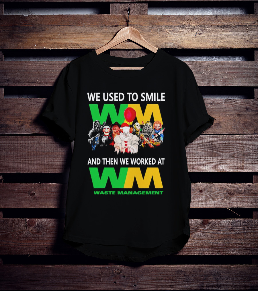We Used To Smile Horror Characters Worked At Waste Management Christmas T-Shirt