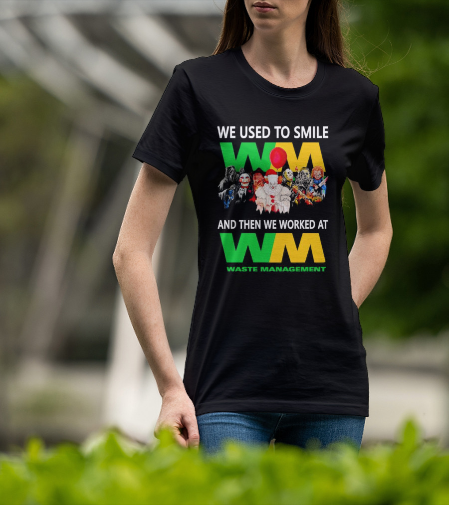 We Used To Smile Horror Characters Worked At Waste Management Christmas T-Shirt