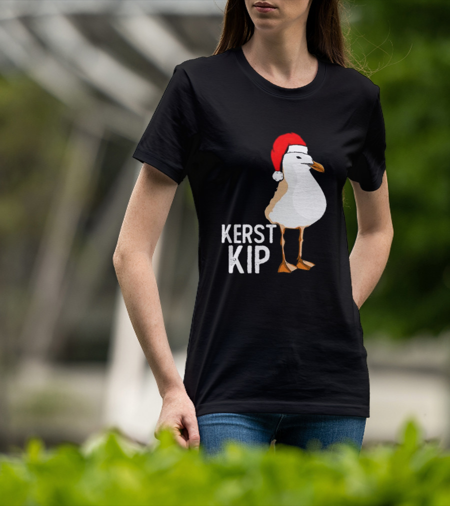 Kerst Kip Santa Hat Christmas Bird T-Shirt