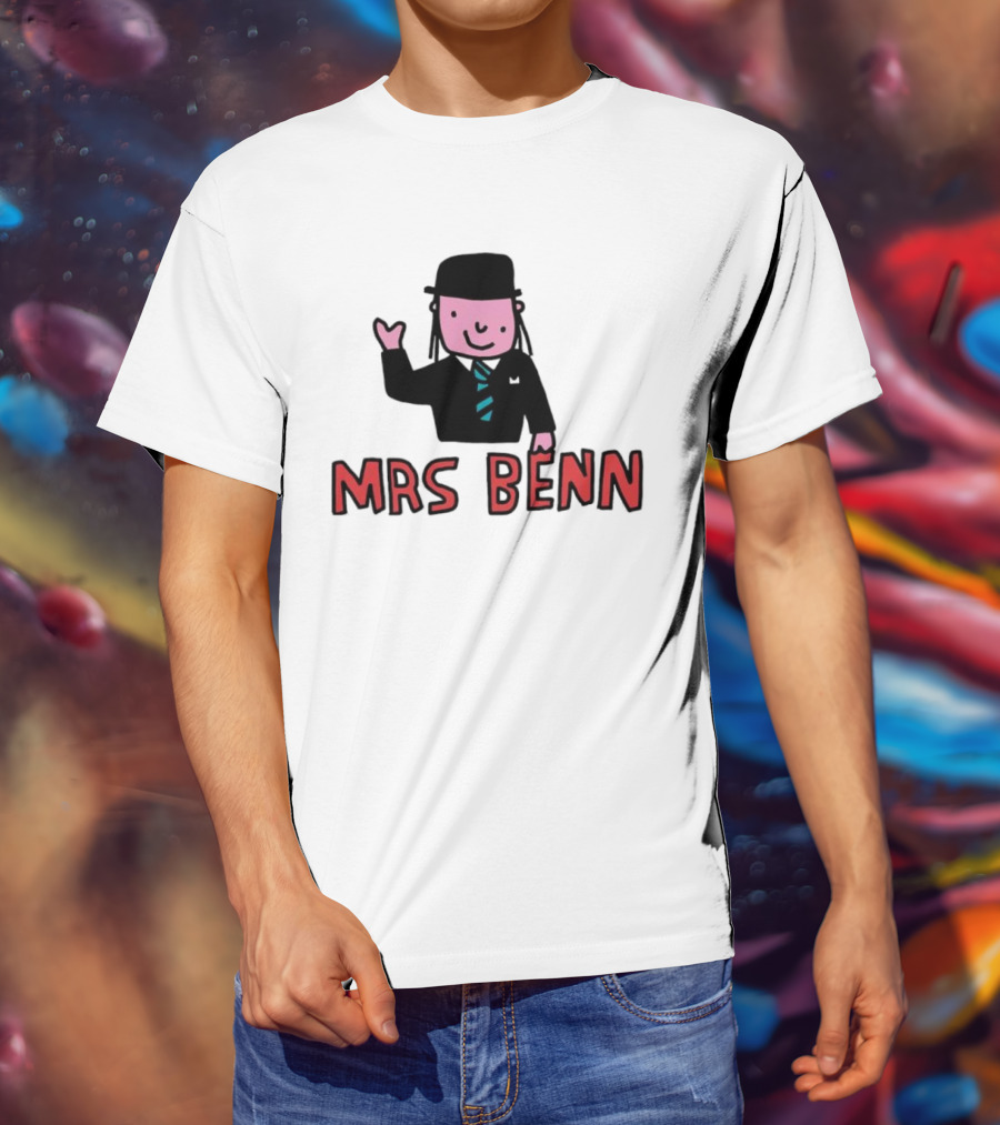 Mrs Benn Cartoon Character In Suit And Tie With Black Bowler Hat T-Shirt