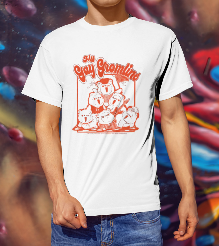 My Gay Gromlins Colorful Cartoon Creatures With Orange Outlines T-Shirt