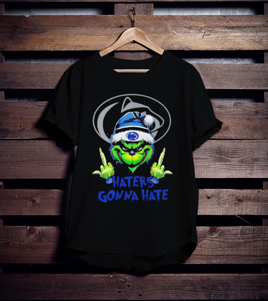 Nittany Lions Grinch Haters Gonna Hate Christmas T-Shirt