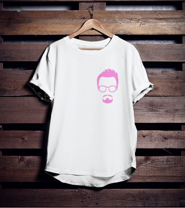 Goatee Pink Hair And Glasses T-Shirt