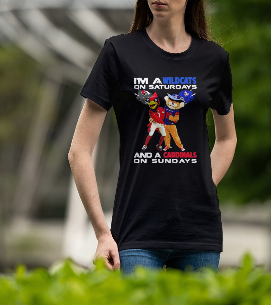 I’m A Wildcats On Saturdays And A Cardinals On Sundays Football Mascots T-Shirt