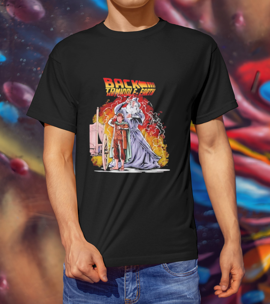 Back To The Middle-Earth Men's Time Travel Adventure Fusion T-Shirt