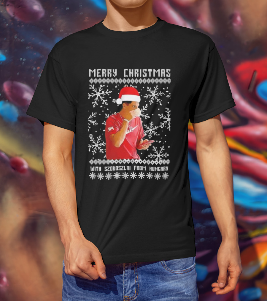 Merry Christmas With Szoboszlai From Hungary Ugly T-Shirt