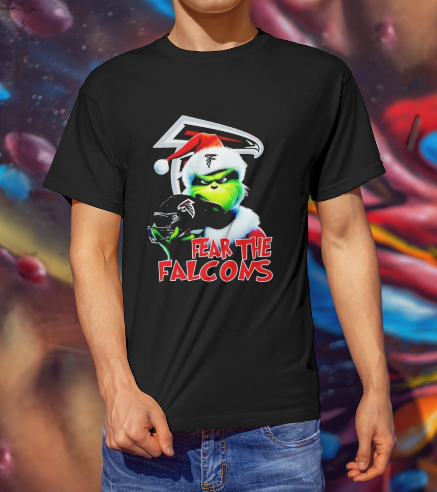 Atlanta Falcons Grinch Santa Fear The Falcons NFL T-Shirt