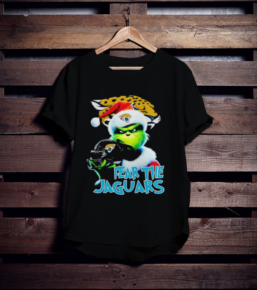 Santa Grinch Fear The Jaguars Jacksonville Jaguars NFL T-Shirt