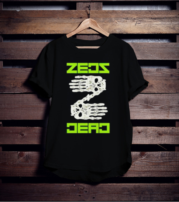 Zeds Dead Skeleton Hands Neon Typography T-Shirt
