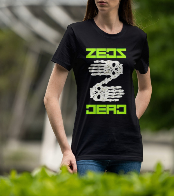 Zeds Dead Skeleton Hands Neon Typography T-Shirt