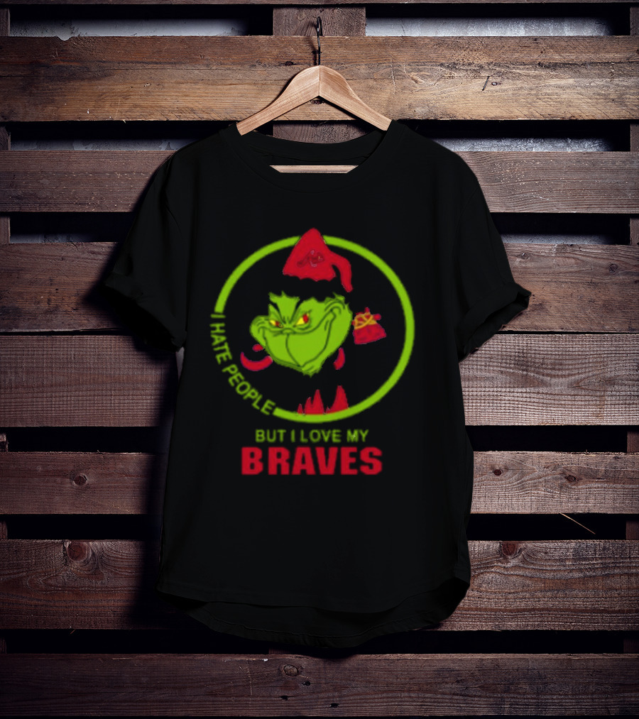 I Hate People But I Love My Braves Atlanta MLB Christmas Grinch T-Shirt