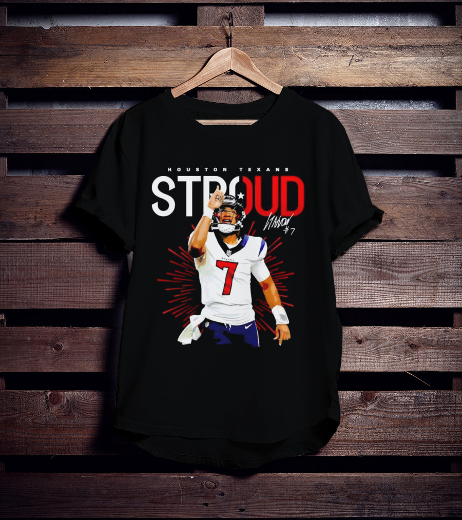 Houston Texans Cj Stroud #7 Signature Visionary Leader T-Shirt