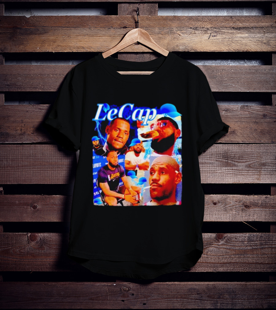 LeCap Lebron James Lakers Playoffs Meme Electricity Background T-Shirt