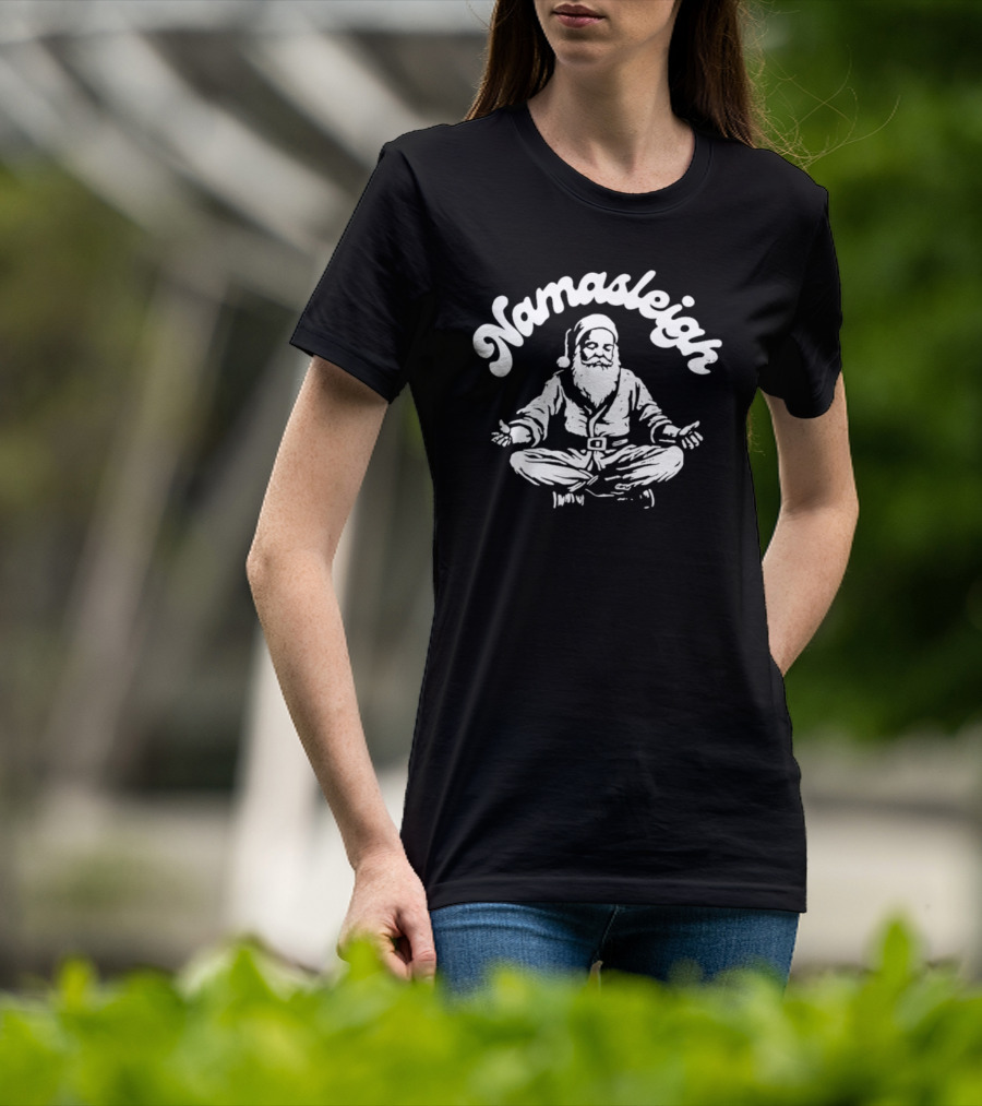 Namasleigh Santa Claus Meditating With Yoga Pose T-Shirt