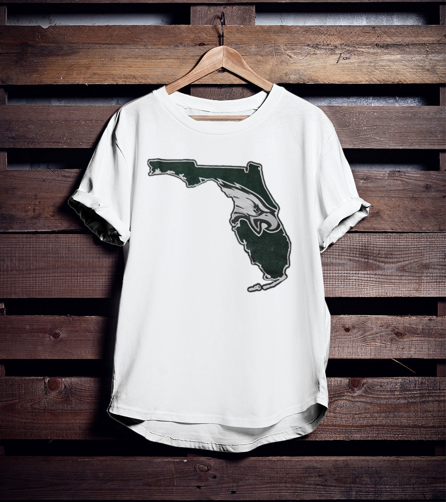 Philadelphia Eagles Florida Map Bleeds Green T-Shirt