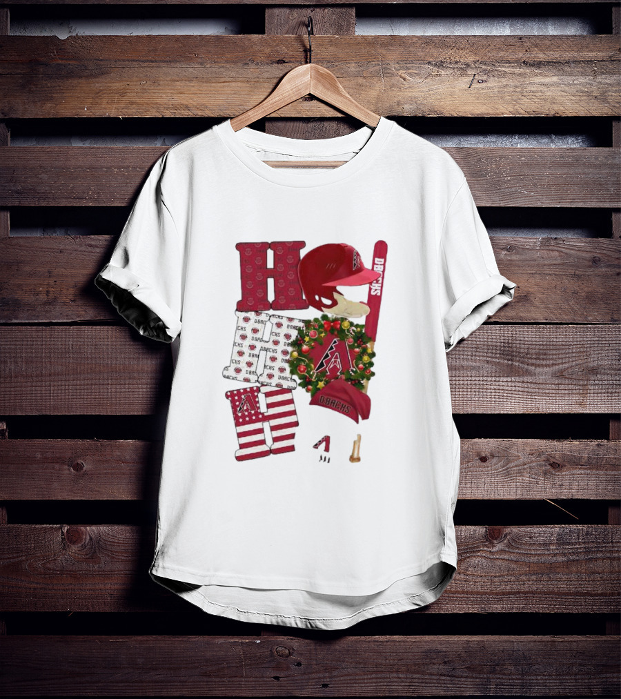 Arizona Diamondbacks D-Backs Ho Ho Ho Merry Christmas Holiday Baseball T-Shirt