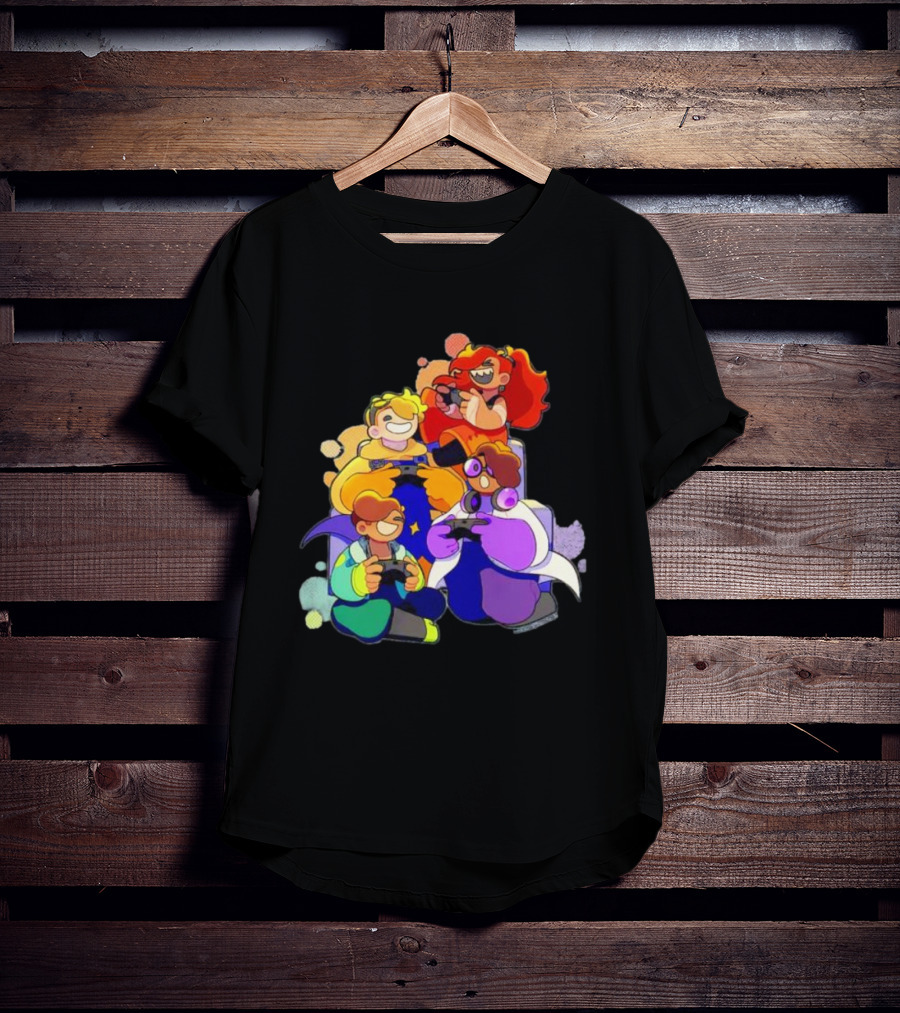 Bish Bash Bots Gaming Fun Characters Controller Crew T-Shirt
