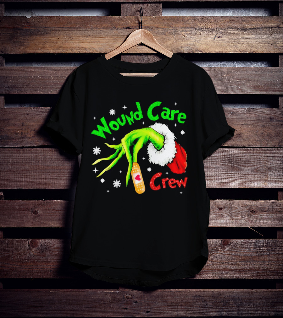 Wound Care Crew Grinch Hand Merry Christmas T-Shirt