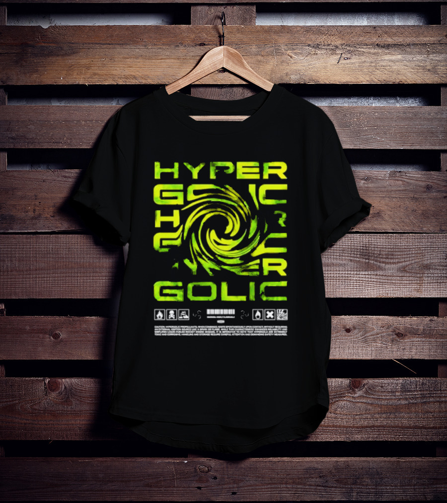HYPERGOLIC SAFETY WARNING SYMBOLS SWIRL TEXT T-Shirt