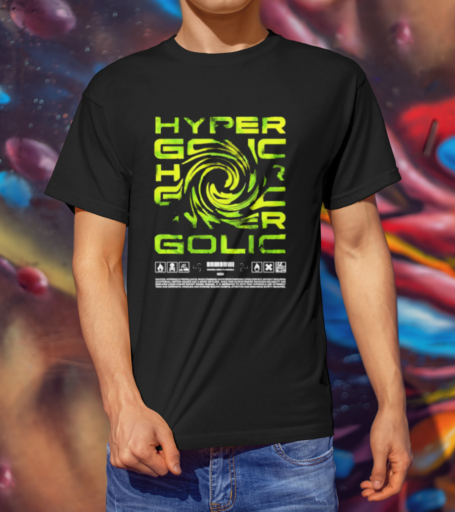 HYPERGOLIC SAFETY WARNING SYMBOLS SWIRL TEXT T-Shirt