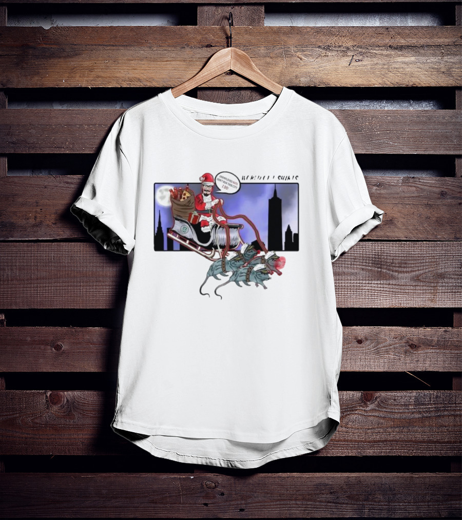 Josh Saves Christmas Chupacabras Sled New York City Skyline T-Shirt