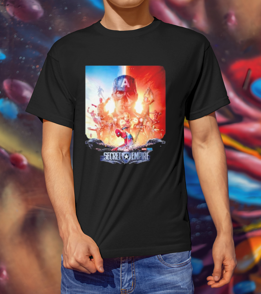 Marvel Secret Empire Captain America A Hydra Battle With Spider-Man And Avengers T-Shirt