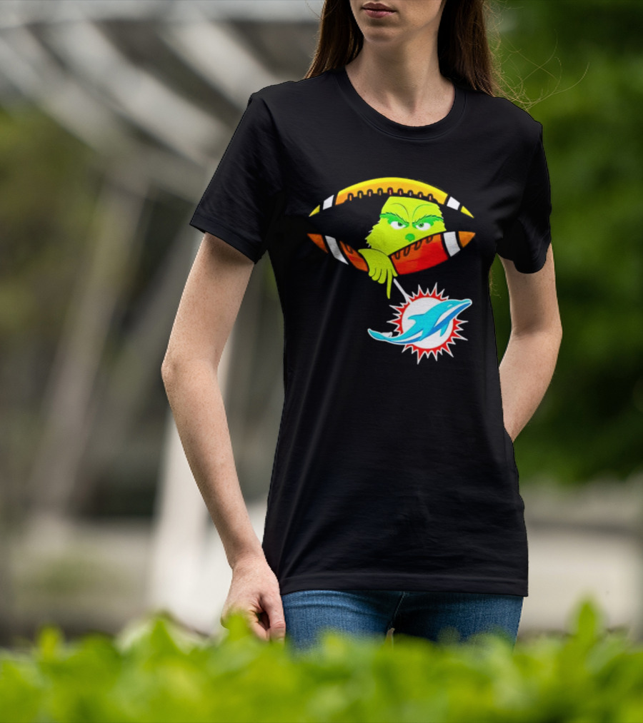 Miami Dolphins Grinch Football Fan Zipper T-Shirt
