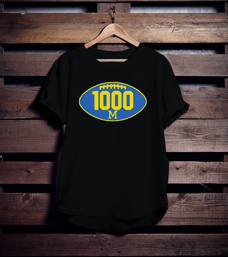 Michigan 1000 Wins Football M T-Shirt