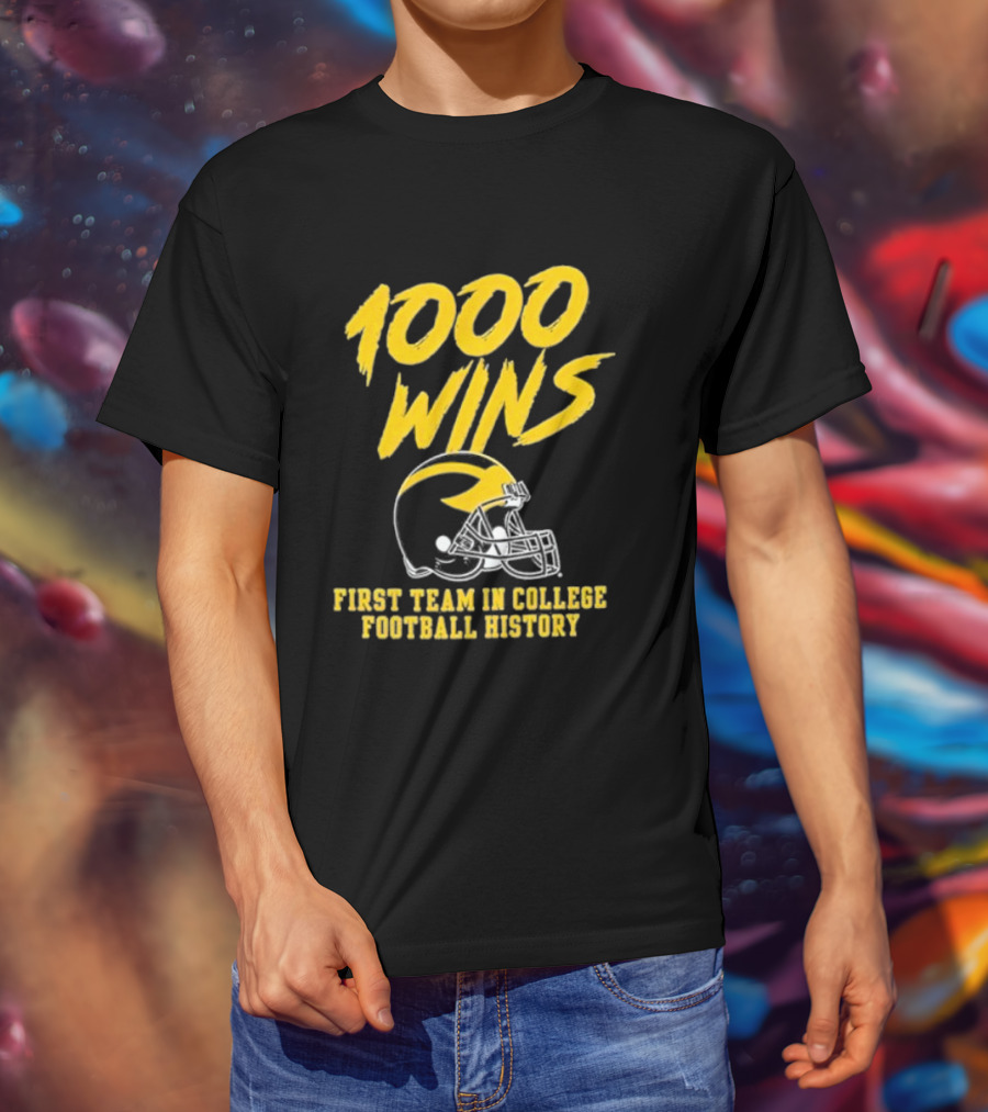 Michigan Wolverines 1000 Wins First Team In College Football History Helmet T-Shirt